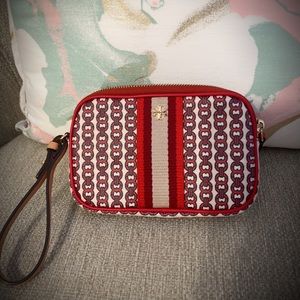 Tory Burch Gemini Link Canvas Wristlet